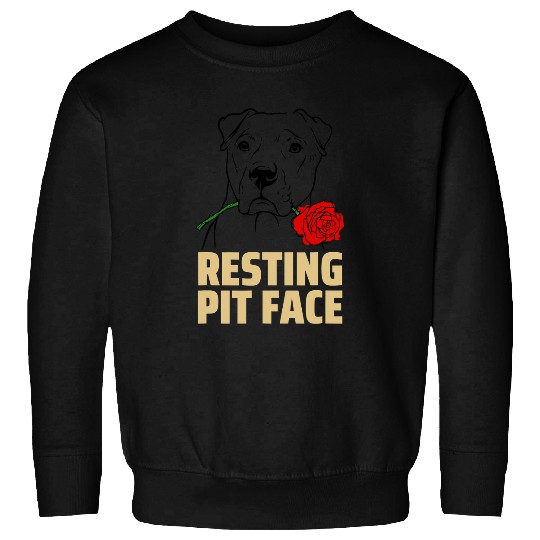 Bully Lover Dog Mens Pitbull Resting Pit Face Funny Pitbull Lovers 51 Pitbull Dog Sweatshirts