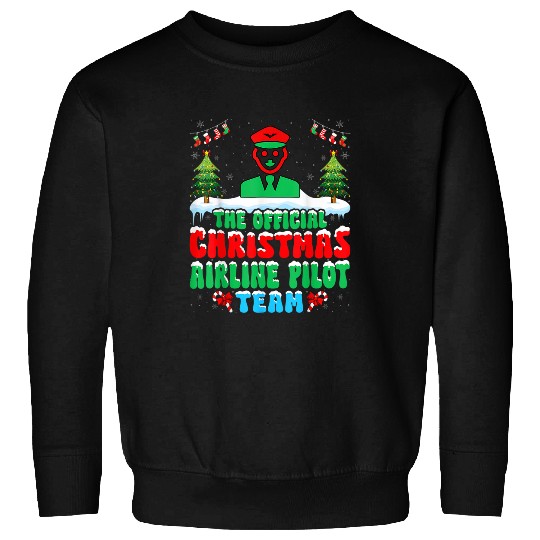 Christmas Airline Pilot Team Aviation Airplane Pilot Xmas Sweatshirts