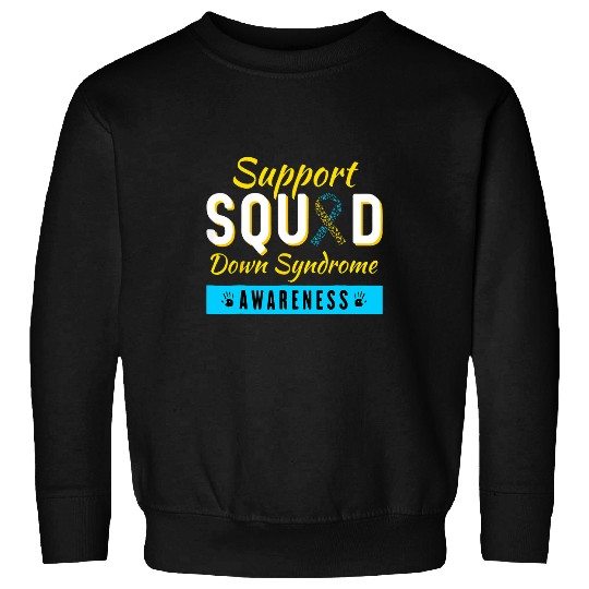 Down Syndromes Awareness Month Ribbon Support Squad Sweatshirts