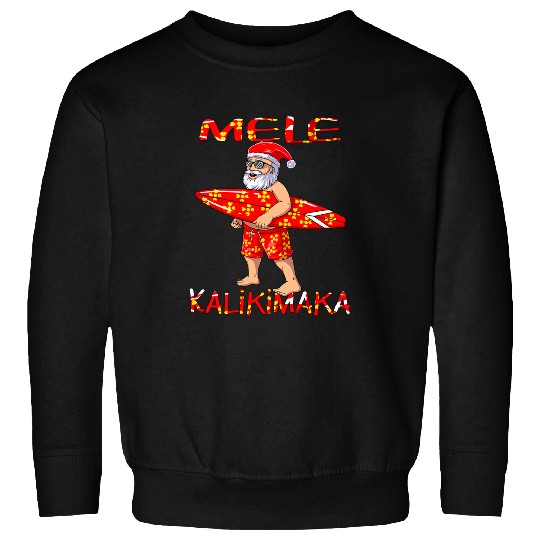 Surf Life Mele Kalikimaka Santa Surfing Christmas in July Summer Surf Sweatshirts
