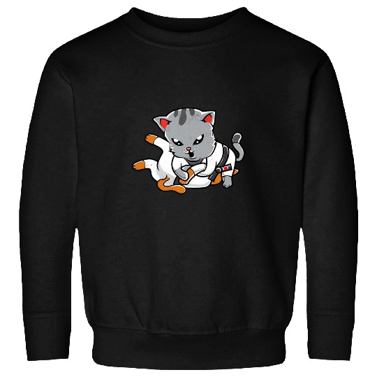 Brazilian jiu jitsu cat KAWAII art BJJ MMA Jiujitsu gifts Sweatshirts