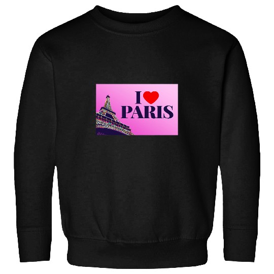 I Love Paris Lovely Paris France Eiffel Tower Illustration Sweatshirts
