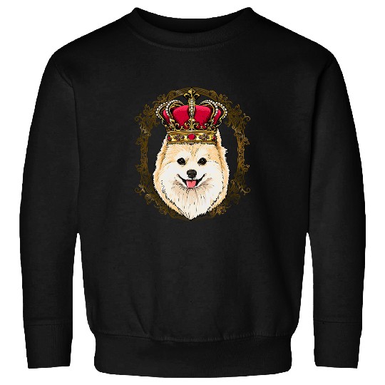 Dog Pomeranian King Pomeranian Wearing CrownQueen Pomeranian Dog 508 Sweatshirts