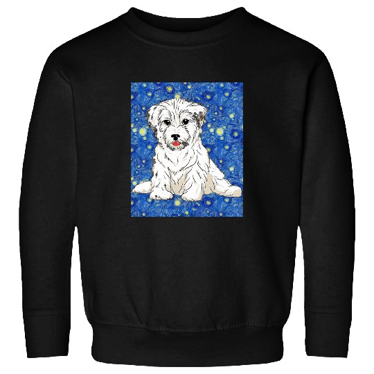 Dog Havanese Starry Night Cute Puppy Havanese Dog Sweatshirts