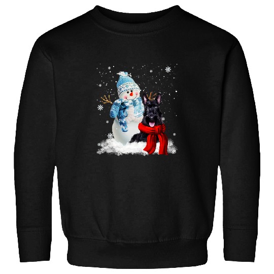 Dog Scottish Terrier Christmas Snowman Christmas Pajama Sweatshirts