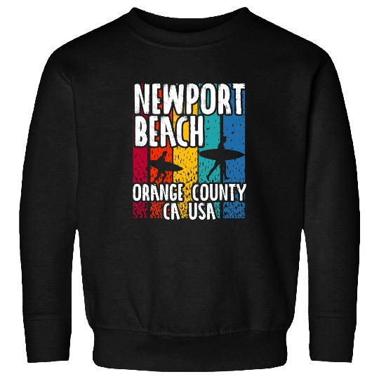 Surf Life Newport Beach Orange County CA USA Surfboarding Surfing Sweatshirts