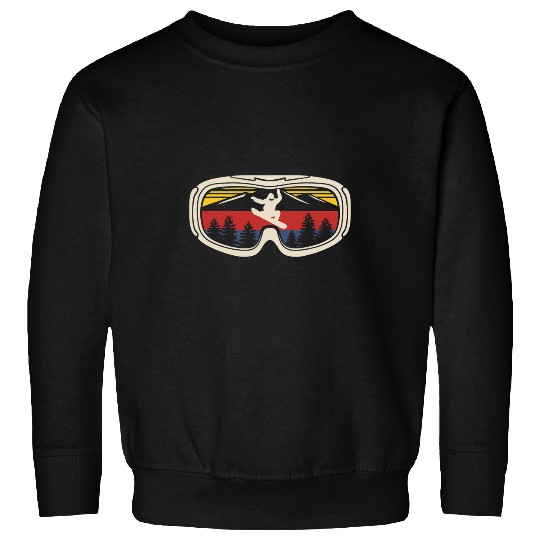 Skiing Ski Retro Snow Goggles Snowboard Snowboarder Snowboarding Winter Sweatshirts
