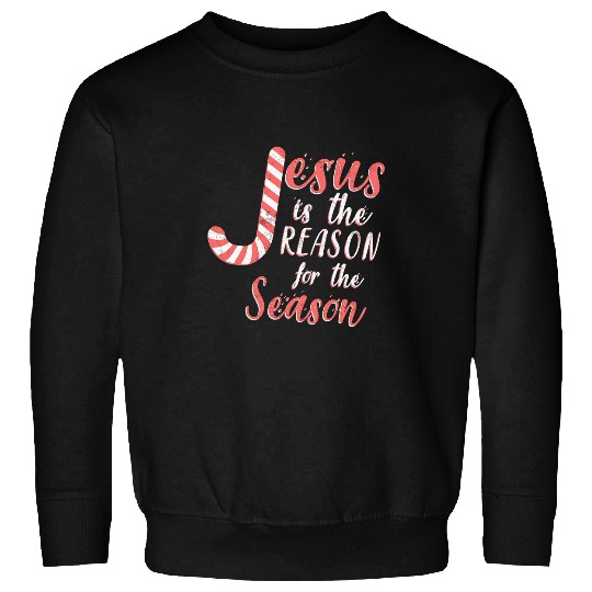 Christian Jesus Is The Reason For The Season Christmas Candy Cane Kids 251 Bibble Jesus Christ Sweatshirts