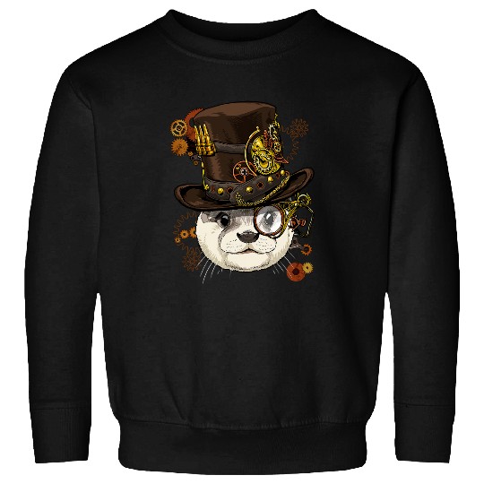 Otters Steampunk Sea River Otter Sea Animal Face Scifi Victorian 51 Sweatshirts