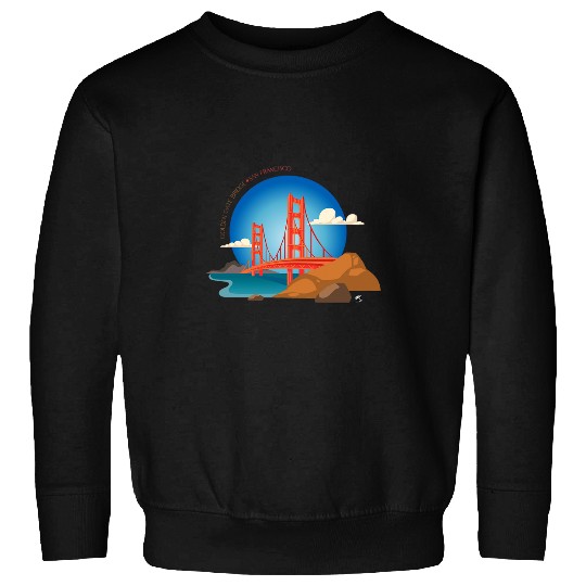 Golden Gate Bridge illustration with the inscription Sweatshirts