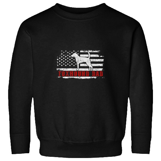 Mens Foxhound Dad Distressed American Flag Patriotic Dog 3 Sweatshirts