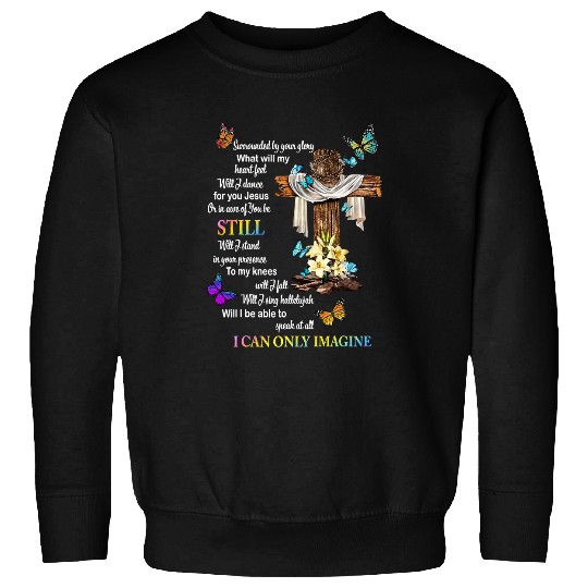 Christian Jesus Christ Christian Sunflower Jesus Cross Butterfly I Can Imagine Christian 29 Bible Verse Christ Sweatshirts