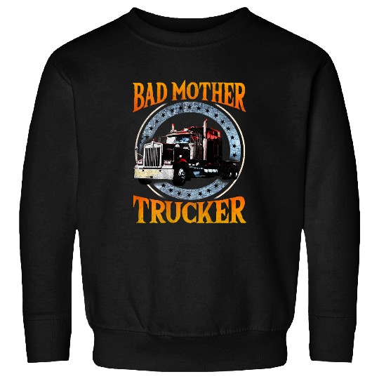 Trucker Gifts Tractor Trailer 18 Wheeler Design On Back 333333 Sweatshirts