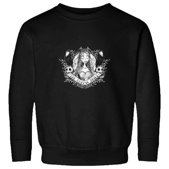 Corpse Bride Emily Skulls And Crows Goth Style Portrait Sweatshirts