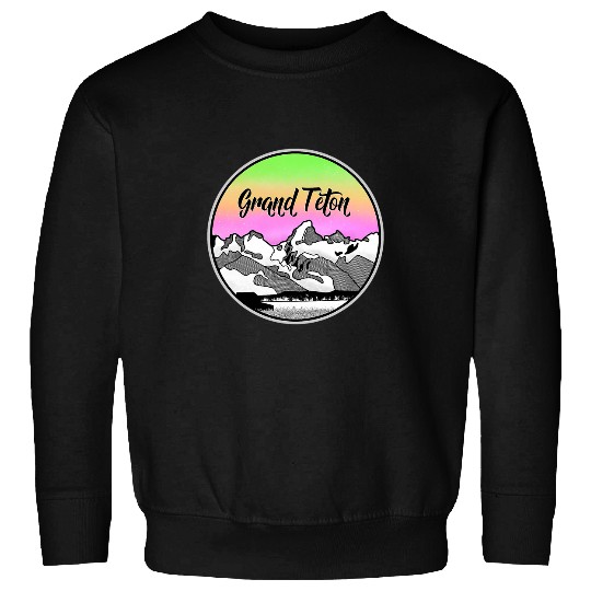 Grand Teton Jackson Hole Mountains illustration Sweatshirts