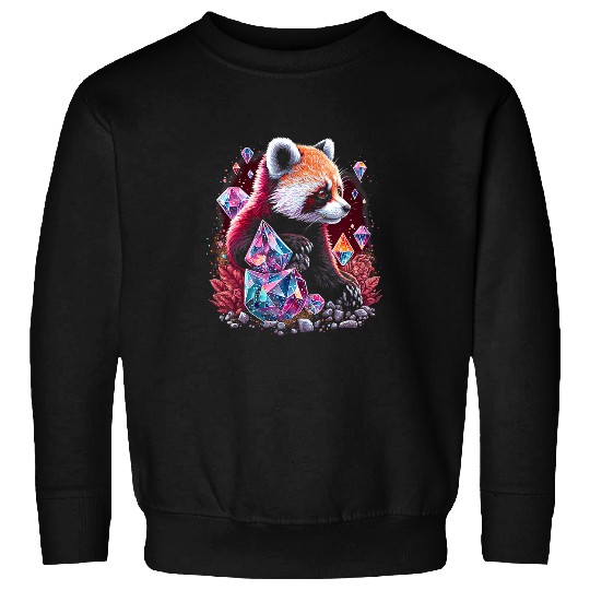 Funny Bear Esoteric Red Panda Pet Art Crystals Cute Illustration Design 1 Cute Bears Sweatshirts