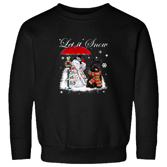 Dog Schnauzer Santa Dog Christmas Snowman xmass Pajama 394 Sweatshirts