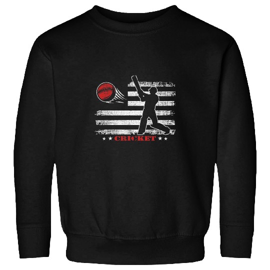 Cricket Fan American Flag Cricket Sweatshirts