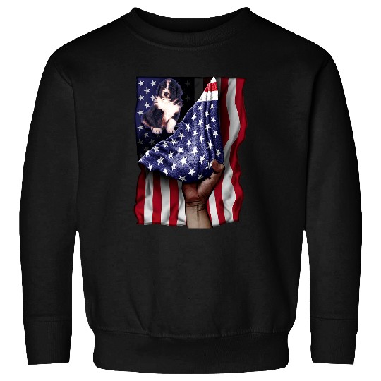 Day Of Independence US Flag Bernedoodle Sweatshirts