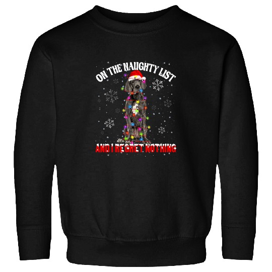 Dog Great Dane On The Naughty List And I Regret Nothing Great Dane Xmas Sweatshirts