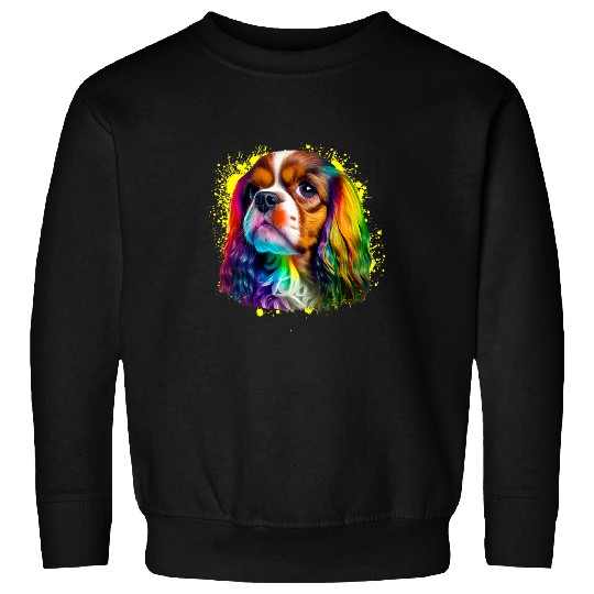 Colorful Cavalier King Charles Spaniel Pop Art Dog Lovers Sweatshirts