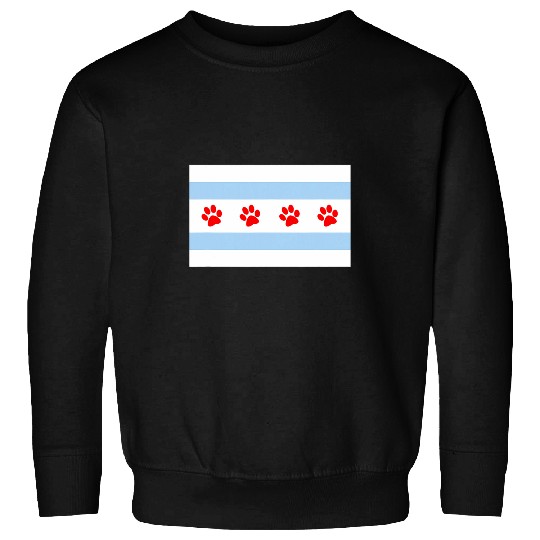 DOG LOVERS CHICAGO FLAG Paw Prints Custom Sweatshirts