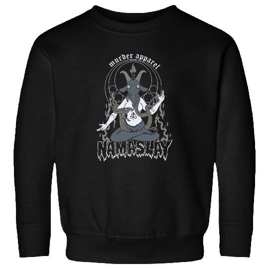 Namaste Yoga Namaslay Yoga Baphomet Metal 102 Meditation Sweatshirts