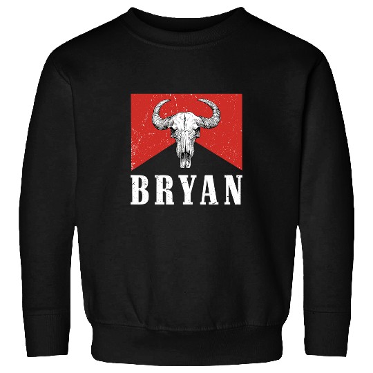 Retro Bryan Bull Skull Western Country Bryan Cowboy Cowgirls 1 Sweatshirts