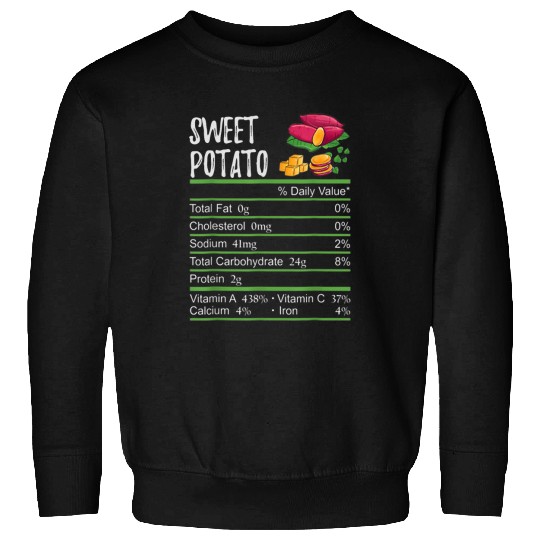Funny Sweet Potato Nutrition Facts Costume Christmas Sweatshirts
