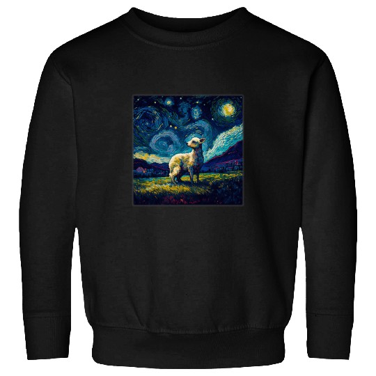 Surrealism Starry Night Lamb Sweatshirts
