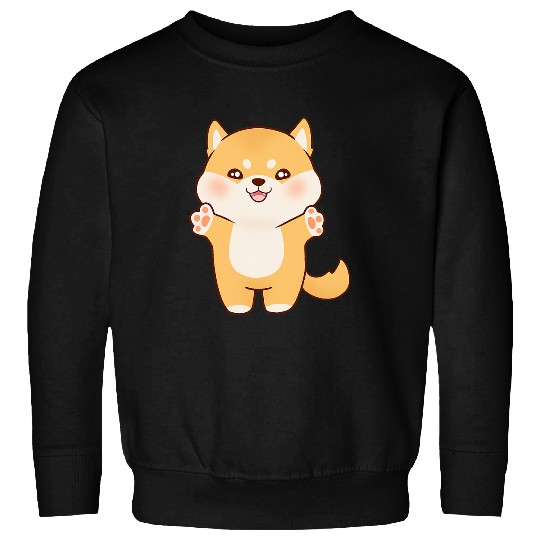 Dog Shiba Inu Cute Shiba Inu Dog Chibi Ready for Hugs Sweatshirts