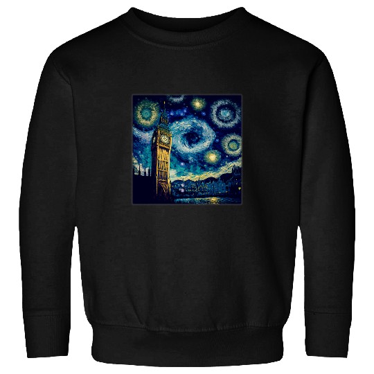 Surrealism Starry Night Great Clock Tower Sweatshirts