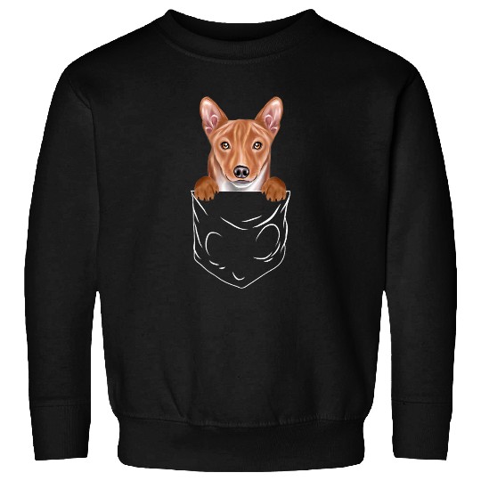 Dog Basenji Dog In Pocket Basenji Funny Dog Lover Sweatshirts