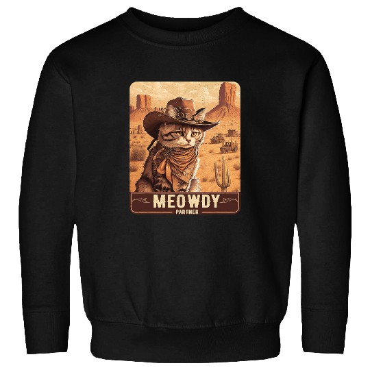 Meowdy Funny Country Music Cat Cowboy Hat Poster Funny 2 Sweatshirts