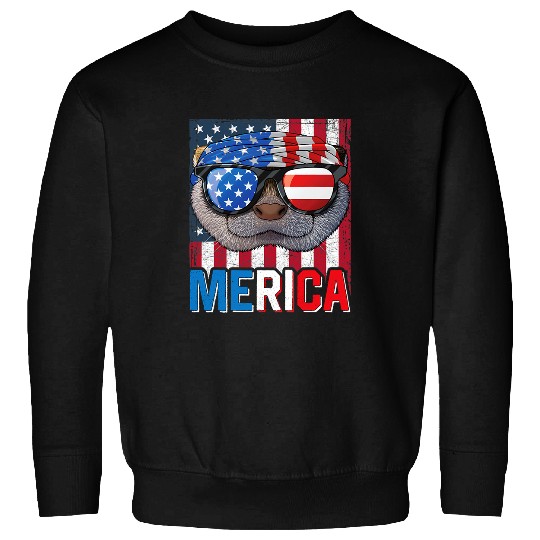 Otters Merica Otter 4th of July Gifts American Flag For Men Women Sweatshirts