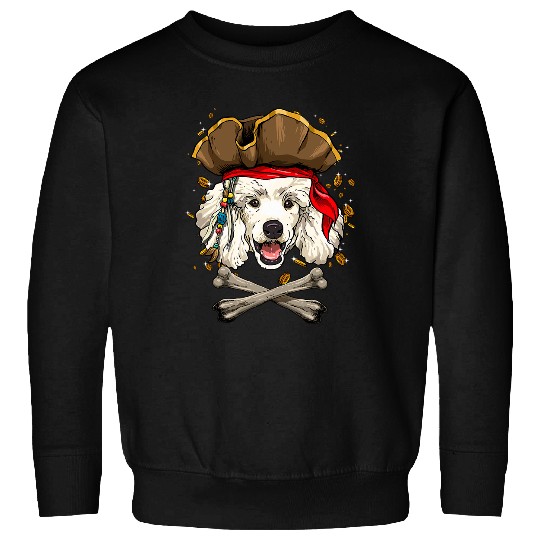 Poodles Pirate Jolly Roger Flag Crossbones Pet Dog Lover Poodle dog Sweatshirts