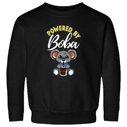 Funny Bear Powered By Boba Koala Funny Women Boba Tea Cute Bears Sweatshirts
