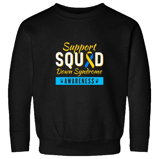 Down Syndromes Awareness Month Ribbon Support Squad Men Kids 3 Sweatshirts