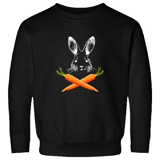 Rabbits Skull Rabbit Crossbones Carrots Easter Day Sweatshirts