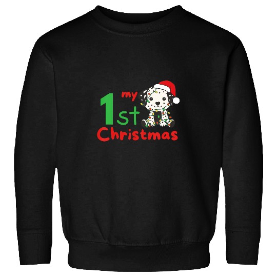 Dalmatian Kids Dalmatian My 1st Christmas Dog Baby Christmas 3 Dalmatians Dog Sweatshirts
