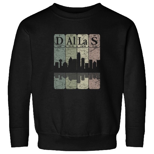 Dallas Periodic Table Elements Dallas Skyline Retro 1 Sweatshirts