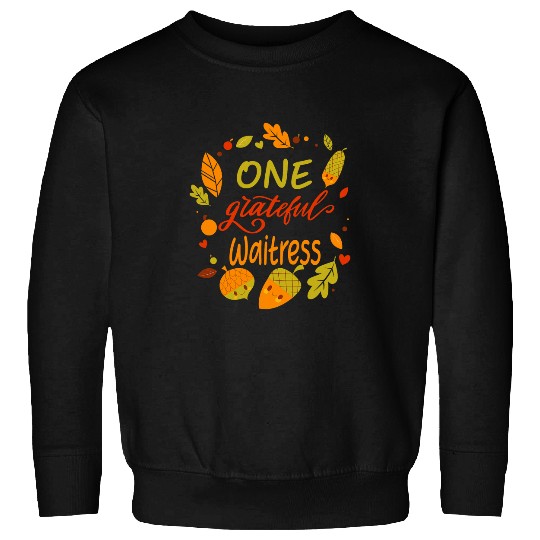 Blessed Family One Grateful Waitress Thanksgiving Matching Sweatshirts