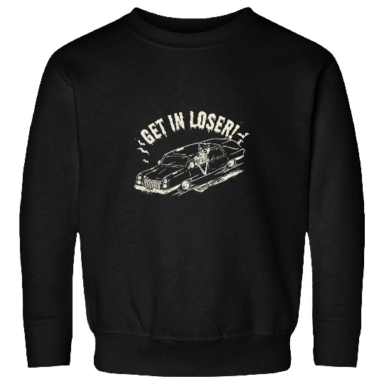 Skeletons Skulls Get In Loser Skeletons In Hearse Goth 92 Skull Sweatshirts