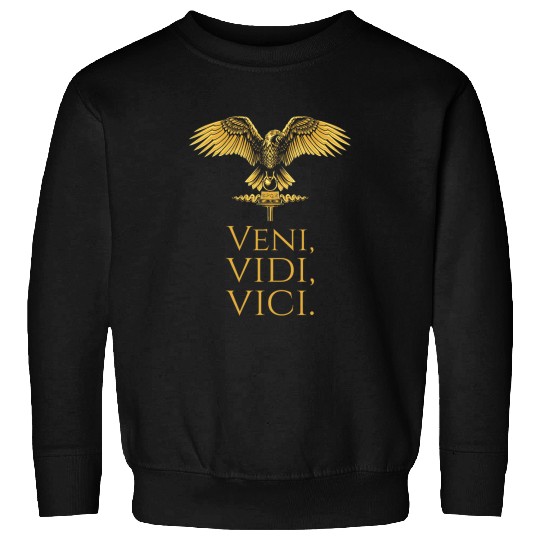 Ancient Roman Eagle Julius Caesar Quote Veni Vidi Vici Sweatshirts