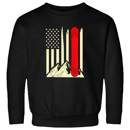 Skiing Ski Snowboarding Skiing Snowboard American Flag Snowboarder 3 Sweatshirts