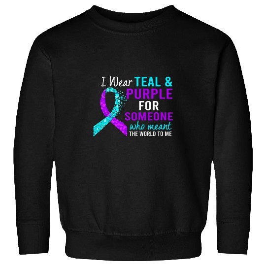 I Wear Teal Purple For suicides Prevention Awareness Sweatshirts