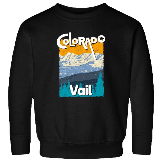 Skiing Ski Vail Colorado Mountain State Rocky Mountains Tee Skiing Sweatshirts