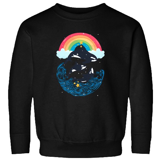 Whales Killer Whale Orca Jumping Rainbow Mammals Marine Biologist Sweatshirts