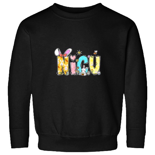 Neonatal Intensive Care Unit NICU nurses Bunny Easter Day Sweatshirts