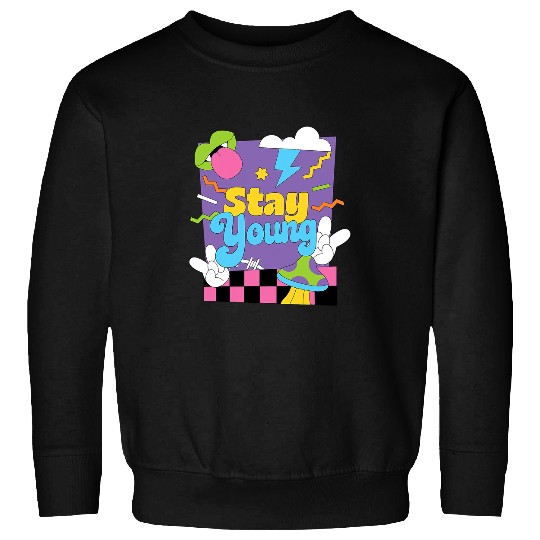 Stay Young Kidcore Aesthetic 80s 90s Alt Indie Kid Harajuku 298 Sweatshirts